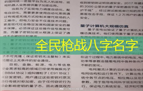  全民枪战八字名字
