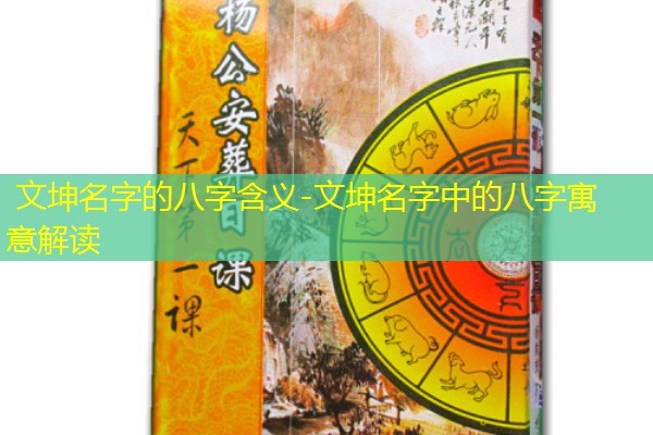  文坤名字的八字含义-文坤名字中的八字寓意解读