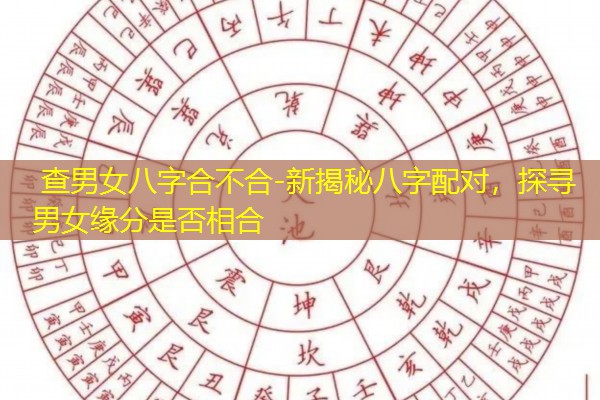  查男女八字合不合-新揭秘八字配对，探寻男女缘分是否相合