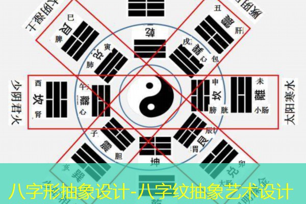  八字形抽象设计-八字纹抽象艺术设计