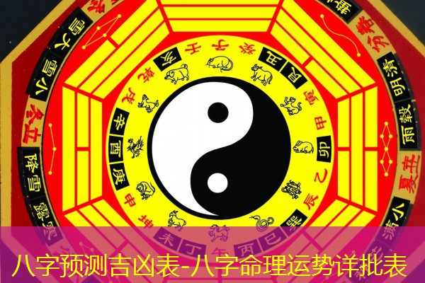  八字预测吉凶表-八字命理运势详批表