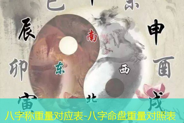  八字称重量对应表-八字命盘重量对照表