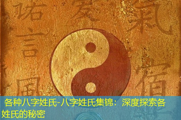  各种八字姓氏-八字姓氏集锦：深度探索各姓氏的秘密
