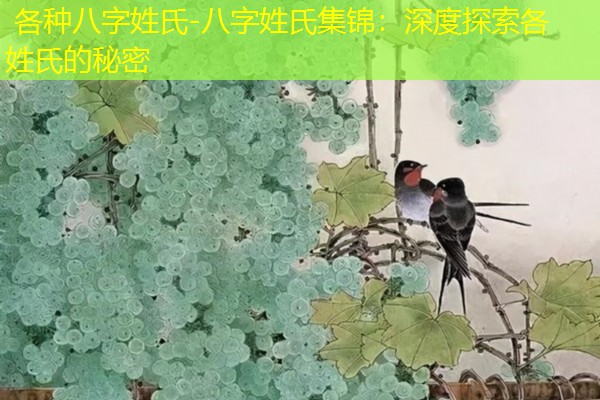  各种八字姓氏-八字姓氏集锦：深度探索各姓氏的秘密