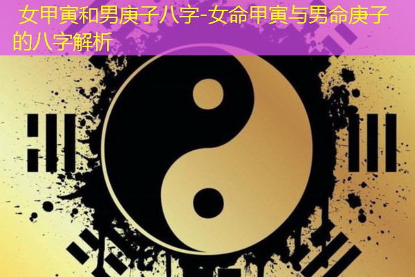  女甲寅和男庚子八字-女命甲寅与男命庚子的八字解析