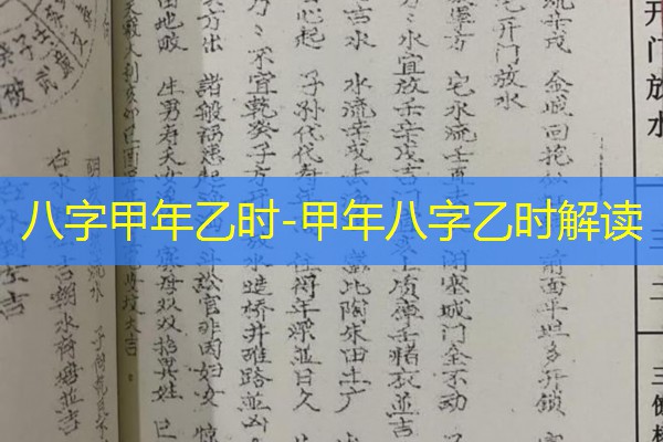  八字甲年乙时-甲年八字乙时解读