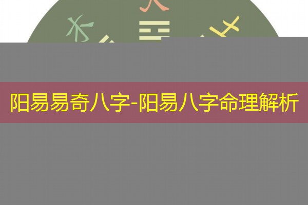  阳易易奇八字-阳易八字命理解析
