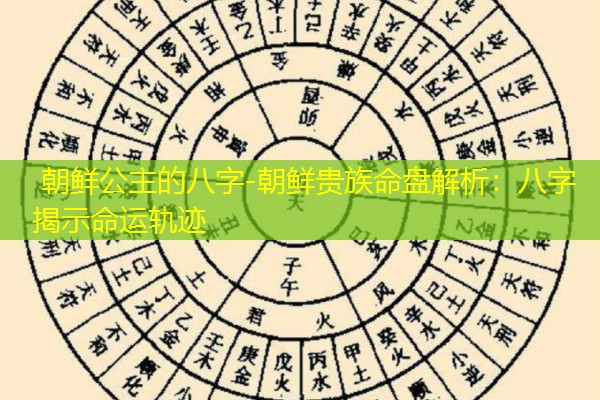  朝鲜公主的八字-朝鲜贵族命盘解析：八字揭示命运轨迹