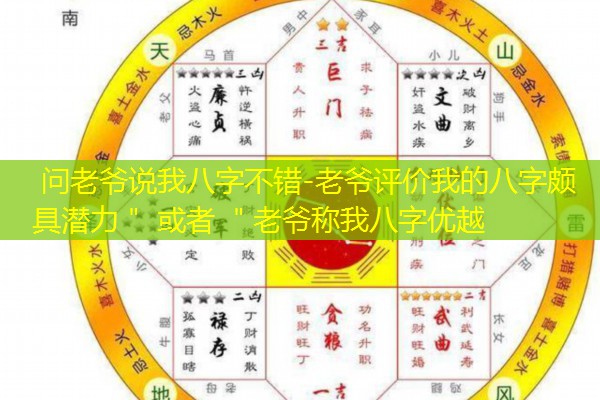  问老爷说我八字不错-老爷评价我的八字颇具潜力＂ 或者 ＂老爷称我八字优越
